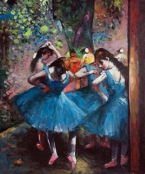 Dancers In Blue Edgar Degas Oil Painting Reproduction At Overstockart