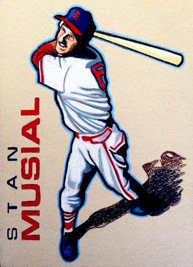 Stan Musial Sketch Card Drawing In Colored Pencil By Ken Karl Sports