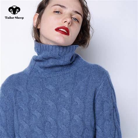 Winter Thick Turtleneck Sweater Women 100 Pure Cashmere