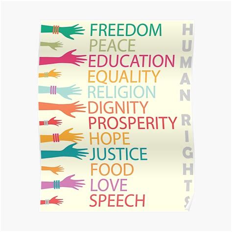 Human Rights Freedom Peace Equality Hope Dignity Love Education