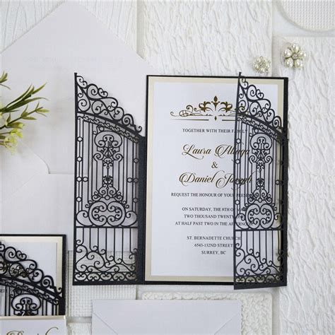 Ornate Gate Fold Laser Cut Wedding Invitation Etsy