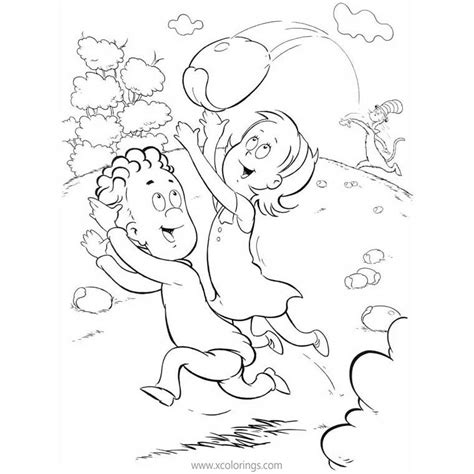 Sally Cat In The Hat Coloring Pages Coloring Pages