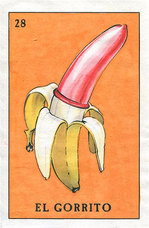 Items Similar To El Gorrito Safe Sex Condom Gay Mexican Spanish Slang Queer Banana Loteria Art