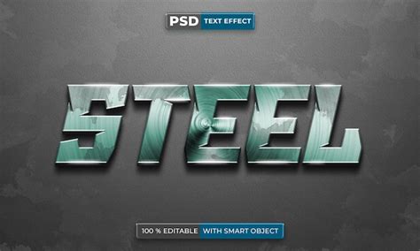 Premium Psd Steel Metallic 3d Editable Text Effect