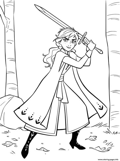 Your own frozen anna printable coloring page. Anna With Sword Coloring Pages Printable