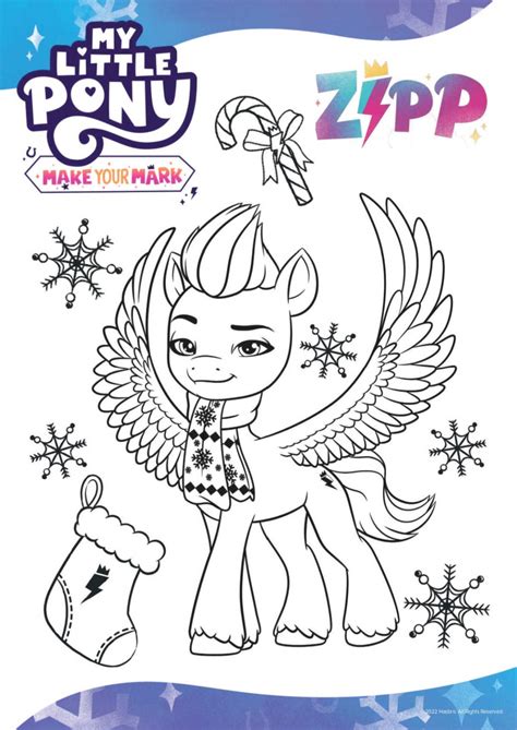 My Little Pony Zipp Christmas Coloring Page Mama Likes This