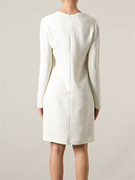 Calvin Klein Long Sleeved Dress In White Lyst