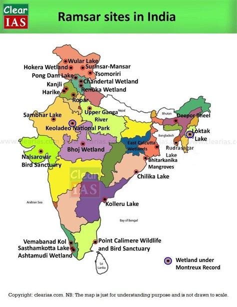 Ramsar Sites In India State Wise Compilation Clearias Geography Map