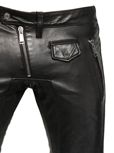 Dsquared Leather Biker Trousers Item Code 57i 04y044 Mens Leather