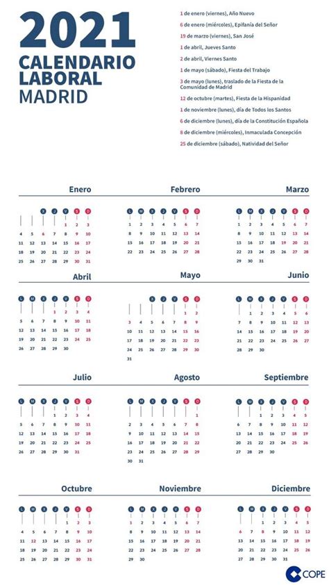 Calendario Laboral Madrid 2021 Para Imprimir Calendario Jun 2021