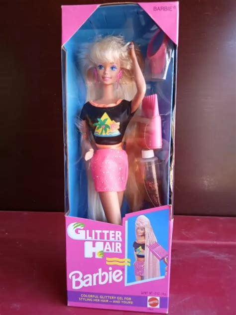 Vintage 1993 Long Blonde Hair Glitter Hair Barbie Doll 10965 Nrfb 9900 Picclick