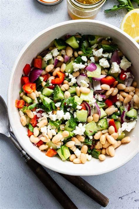 Mediterranean Bean Salad Yummy Salad Recipes Bean Recipes