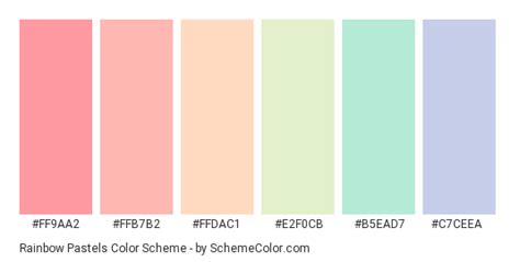 Download Rainbow Pastels Color Scheme Consisting Of Ff Aa Ffb B Ffdac E F Cb B Ead