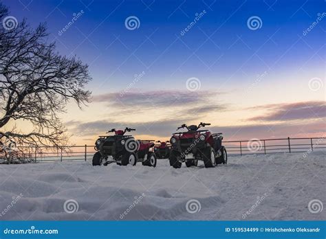 Atvs In The Winter In The Snow Stock Image Image Of Action Outdoor