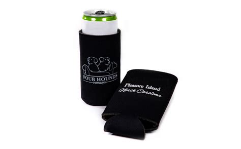 Tall Slim Can Koozie Black Four Hounds Distilling
