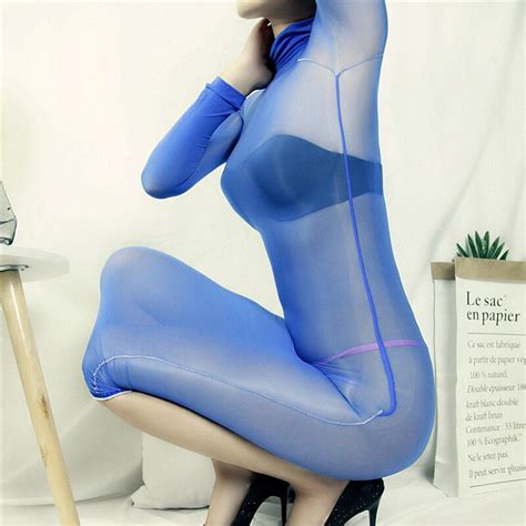 women glossy oil shiny bodystocking see through sheer bodysuit tights bodyhose ebay