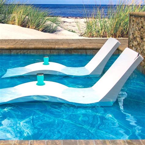 Kai Shelf Lounger White Set Of Two Luxury Pool Lounge Chair Pool