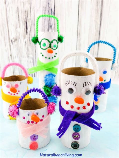 Adorable Diy Toilet Paper Roll Snowman Crafts Natural Beach Living