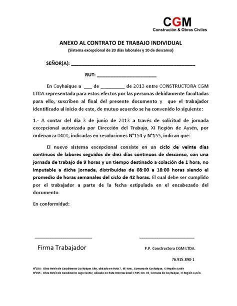 Formato Anexo Contrato Jornada 20x10 Pdf