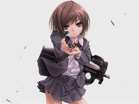 Anime Character Holding Gun Meme Image