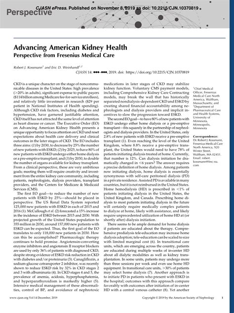 Pdf Advancing American Kidney Health Perspective From Fresenius
