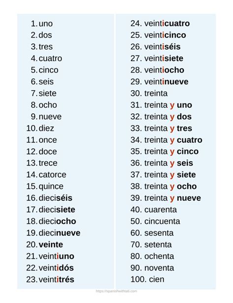 Spanish Numbers 1 1000 Worksheet