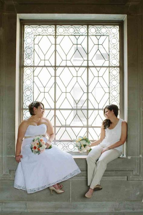 San Francisco City Hall Lesbian Wedding Equally Wed Lgbtq Wedding Magazine And Wedding