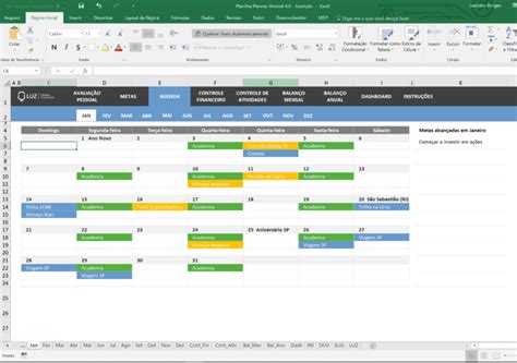 Como Usar Uma Agenda Planner No Excel Jornada Do Gestor