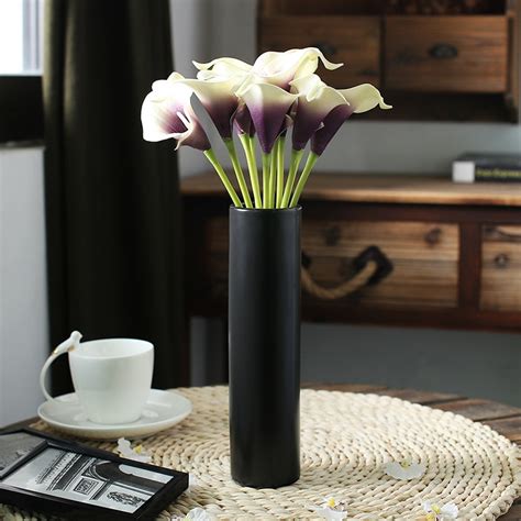 Simple Modern Matt Black Ceramic Art Vase Dining Room Table Decor