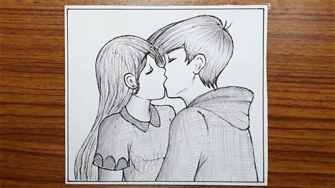 How To Draw Couple Kissing How To Draw Anime Couple Sketch Youtube