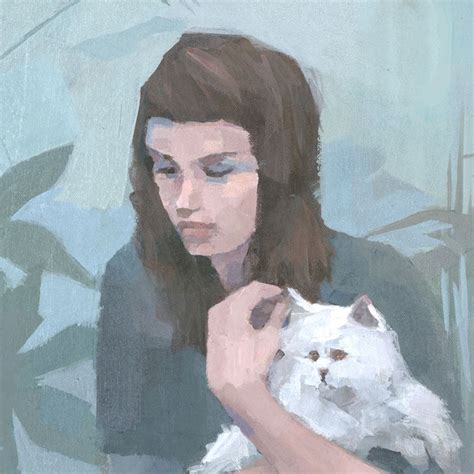 Woman With Cats Painting Signed Art Print Contemporary Etsy