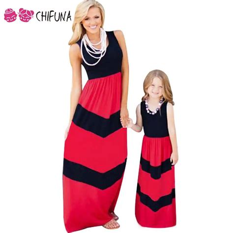 Buy 2017 Summer Mother Daughter Dresses Stripe Maxi Mother And Daughter Clothes