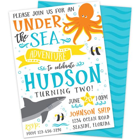 Personalized Under The Sea Birthday Invitation The Party Darling