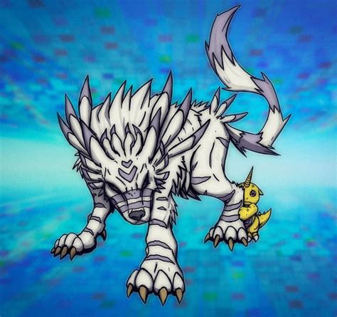 Cyclomon Gabumon Garurumon Digimon Original Horn Highres Claws Looking At Viewer Spikes