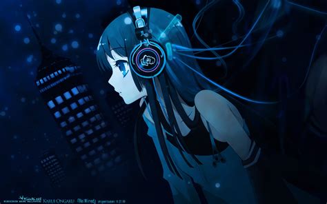 Black Anime Girl With Headphones