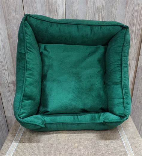 Washable Cat Bed Green Color Soft Cat Lounger Modern Cat Etsy