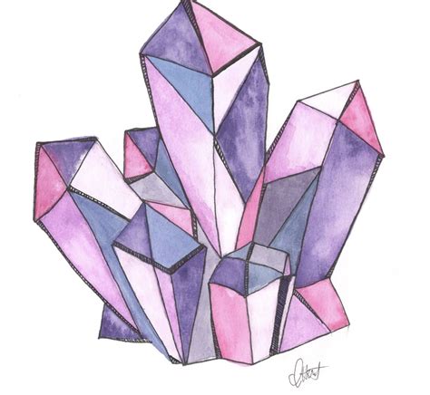 Watercolor Crystal Crystal Drawing Crystals Watercolors