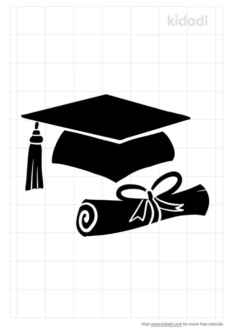 Free Graduation Cap And Diploma Stencil Stencil Printables Kidadl