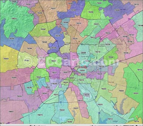 San Antonio Texas Zip Code Map Map Vector