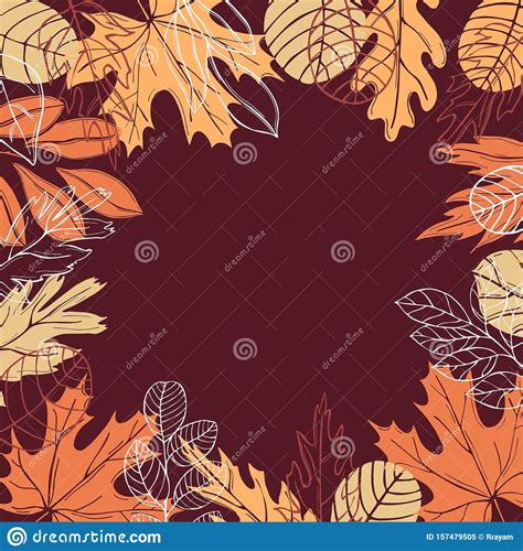 Vector Background With Autumn Leaves Sketch Illustration Stock Vector