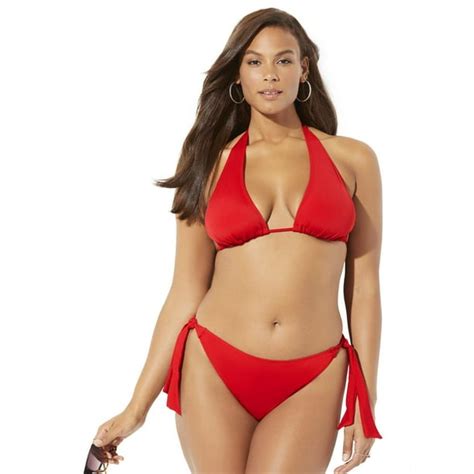 Swimsuitsforall Swimsuits For All Womens Plus Size Ashley Graham Elite Triangle Bikini Set