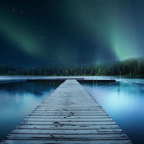 Landscape Jetty Lake Night Sky 8k Ipad Air Wallpapers Free Download