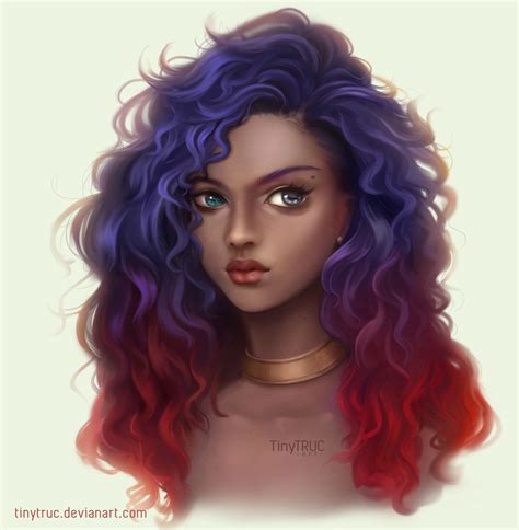 Curly Hair Girl Tiny Truc On Artstation At Artwork 6vbrx Curly