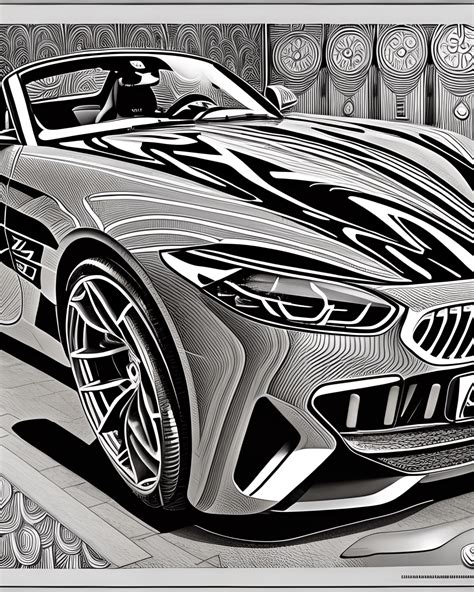Bmw Z4 Coloring Page · Creative Fabrica