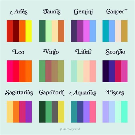 Sanctuary On Instagram All The Colors Of The Zodiac Do The