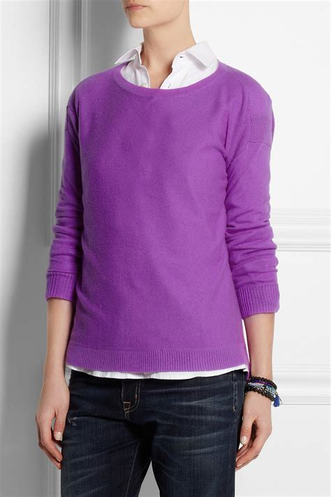 Jcrew Cashmere Sweater In Purple Lyst