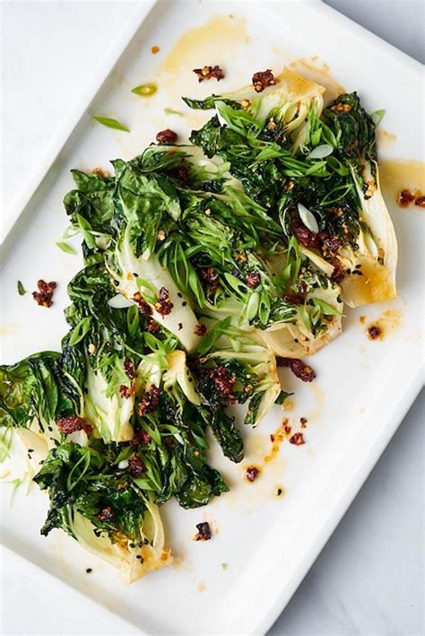 Spicy Garlic Roasted Bok Choy Recipe The Inspired Home