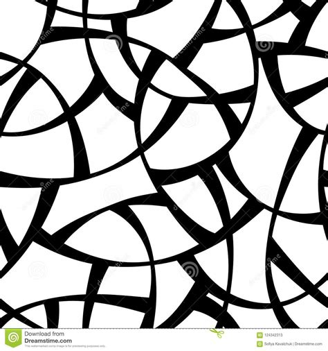 Vector Seamless Black And White Pattern Abstract Geometric Background