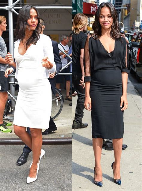 Zoe Saldana Julia Zoe Saldana Maternity Fashion Pregnancy White