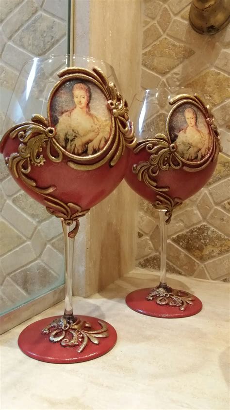 Wine Bottle Art Diy Bottle Wine Bottle Crafts Wine Craft Decorated Wine Glasses Hand